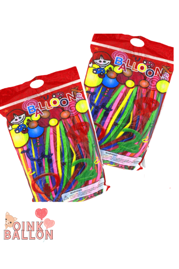 200 Globos Salchicha Colores Fiesta Batucada OinkBallon LolaPay