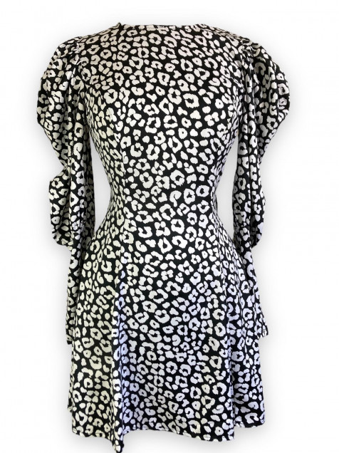 Vestido animal print shop blanco y negro