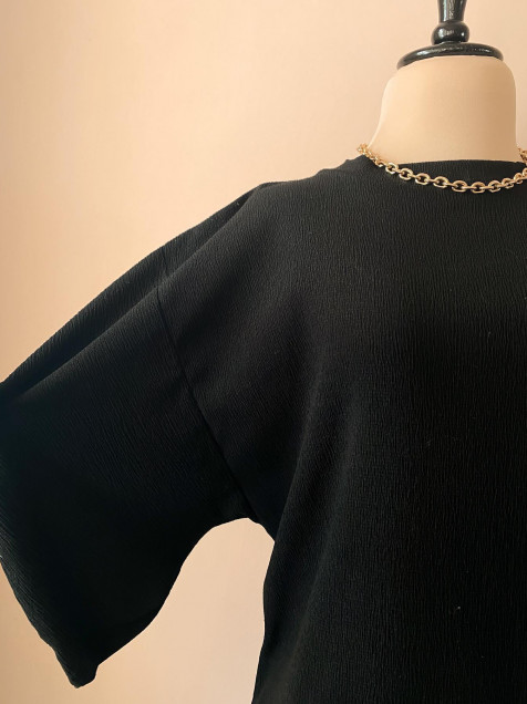 Vestido negro Zara con manga amplia ⭐️$ - Elifbazarmx - LolaPay