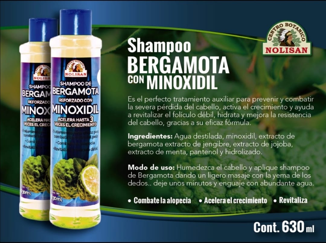 Shampoo Bergamota reforzado con minoxidil FashionPinkCelaya LolaPay
