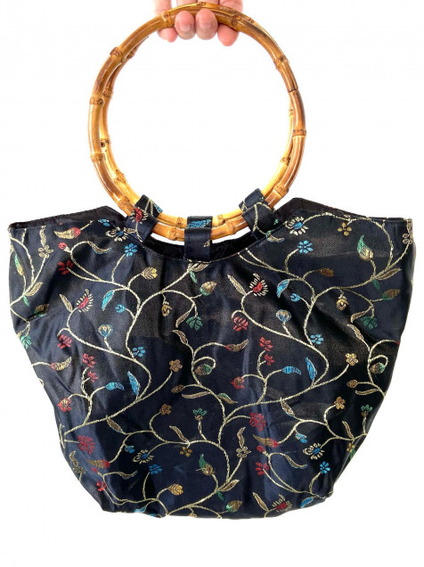 Borsa Japa In Cotone Con Cerniera Per Mala, Grigia, Vrindavan Bazaar